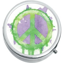 Watercolor Peace Sign Medicine Vitamin Pill Box - $11.76