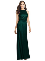 Dessy 3055...Sleeveless Blouson Bodice Trumpet Gown...Evergreen...Size 1... - $103.55