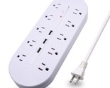 2 Prong Power Strip Surge Protector(1700J) White,Polarized 2 Prong To 3 ... - £36.08 GBP