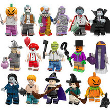 16Pcs Halloween Horror Minifigures Zombie Pumpkin Joker Vampire Witch Mi... - $25.09