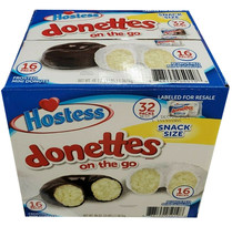  Hostess Mini Powered Donettes and Frosted Chocolate Mini Donettes 32 CT... - £19.00 GBP