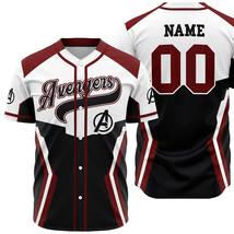 Custom Baseball Jersey Avengers Unisex Shirt Marvel Gifts Personalized Shirt - £17.82 GBP - £27.92 GBP