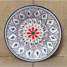 Hand Painted African Art Pottery Tunisia Le Souk Tabarka 9.5 Inch Pasta ... - $24.75