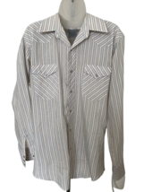 Vintage 1980s Men&#39;s Wrangler Cowboy Western Shirt PEARL SNAP Size 16-34 - £35.71 GBP