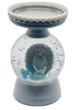 Bath & Body Works Little Mermaid Water Globe Pedestal 3 Wick Candle Holder - $54.44