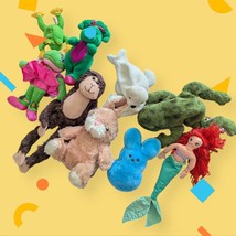Mixed Random Lot Of 9 Small Plush Stuffed Animal Toys Frogs Seal Baby Bo... - $173.74 MXN