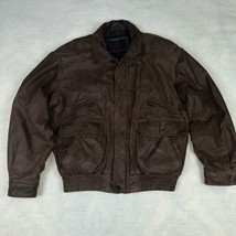 Mirage Brown Leather 80’s 90&#39;s Vintage Full Zip Lined Long Sleeve Jacket Size M - £39.86 GBP
