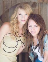 2X Signed TAYLOR SWIFT &amp; MILEY CYRUS PHOTO with COA Autographed - $149.99