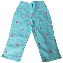 LILLY PULITZER Blue Honeysuckle Embroidered Bees Loren Cotton Capri Pants 10 - £39.95 GBP