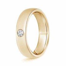 ANGARA Gypsy Set Round Diamond Solitaire Wedding Band for Men in 14K Solid Gold - £820.51 GBP