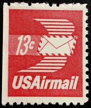 1973 13c Winged Envelope, Booklet Single Scott C79a Mint F/VF NH - £0.92 GBP