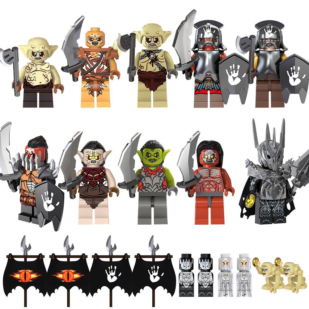 10pcs/set Custom Minifigures Sauron & ORC Uruk Hai warriors Collection ...