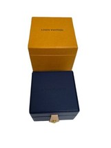 Genuine Authentic LOUIS VUITTON Navy Leather Watch Bracelet Jewelry Empty Box - £73.93 GBP