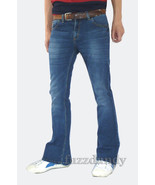 Men's RETRO FLARES Denim JEANS Retro Hippie Pants 60s 70s Faded Bell Bottoms - $64.90