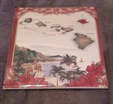VINTAGE TILE PIECE OF THE ISLANDS AROUND HAWAII WALL HANGING - £6.20 GBP