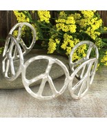 Woodstock Vibes Silver Peace Sign Cuff Bracelet - $27.77 CAD