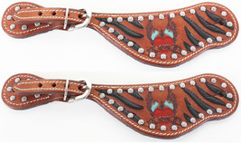 Horse Western Riding Cowboy Boots Leather Spur Straps Tack  7461 - $26.72