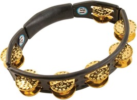 Lp174 Cyclops Hand Held Tambourine, Black, Dimpled Brass Jingles. - $54.91