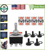 6-Pin Rocker Toggle Switches with Waterproof Caps - 15A 250V Rated (5-Pack) - $350.07 MXN