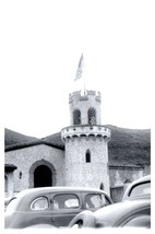 Scottys Castle Death Valley 1941 w Old Cars RPPC Postcard Repro - £7.86 GBP