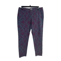 Cabi Womens Pants Adult Size 8 Gray Pink Floral Ankle Pants Pockets - $22.34