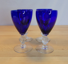 Cambridge Aurora Cobalt Blue Juice Cocktail Glasses set of 4 4.75” #1066 Vtg - £39.95 GBP