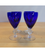 Cambridge Aurora Cobalt Blue Juice Cocktail Glasses set of 4 4.75” #1066... - £40.20 GBP