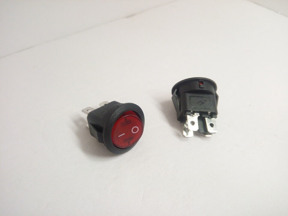 Primary image for 2x Lot Pack Round 23mm 4 Pins 6A 250V 10A 125V AC Red Rocker Button Switch KCD1
