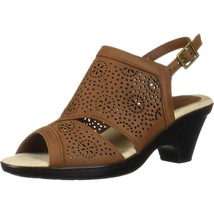 Easy Street Women Perforated Slingback Sandals Linda Size US 6.5M Tan Brown - £24.17 GBP