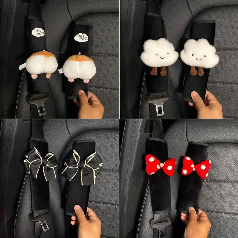 Pair of Cartoon Car Styling Seat Belt Cover Shoulder Strap Harness Cushion - £11.30 GBP+