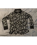 Catherine Malandrino Paris Eiffel Tower Hearts Button Down Shirt Women’s L - €11,94 EUR