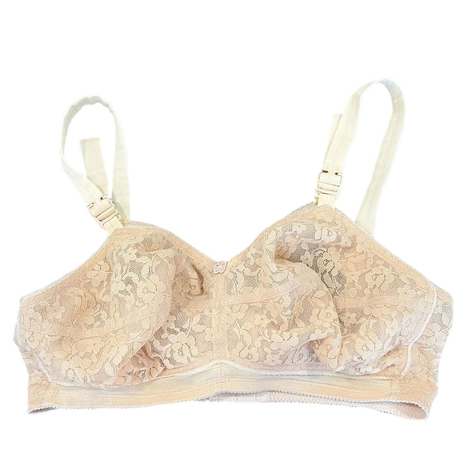 Vintage Pennyrich Beige Lace Bra Size 30F Retro Lingerie Intimates - $24.00