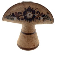 Netzi Mexico Napkin Taco Holder Fan Shaped Pottery Sandstone Clay Vintage 1970s - £19.32 GBP