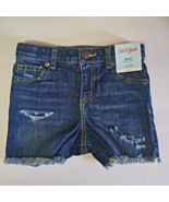 Cat &amp; Jack Girls Denim Cutoff Distressed Shorts SMALL (6/6X) Stretch Dar... - $312.47 MXN