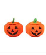Vintage 90s Lot of 2 Hand Knit Yarn Halloween Pumpkins Jack O Lanterns O... - $463.02 MXN