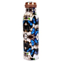 Jaipuri Designer Leakproof Pure Copper Water Bottle 1L - £21.36 GBP