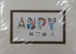 &quot;Andy Koa&quot; Letter Art Print Artist Matthew Mok Long Feng Zhi 5X7 Olive Dbl Matt - £7.89 GBP