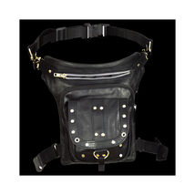 Black Carry Leather Thigh Bag with Waist Belt - 714557 - €74,20 EUR