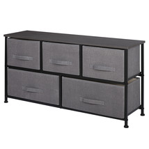 Mdf Metal Frame Home Dresser Storage Tower Rack Organizer 5 Drawers 21.3&quot;H, Gray - £62.27 GBP