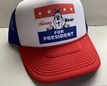 Vintage Hamm&#39; Beer Bear Hat Trucker Hat snapback Unworn Red W Blue Party... - £14.00 GBP