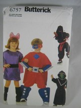 Butterick 6757 Child XS-L Halloween Costume Pattern Ninja Cat Woman Super Boy - £2.76 GBP