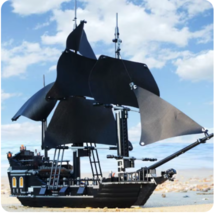 MOC Pirates of the Caribbean Black Pearl Warship Building Block Set (875... - $49.48