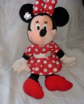 16&quot; Vintage Disney Minnie Mouse Applause Stuffed Animal Plush Toy Doll Red Dress - £26.15 GBP