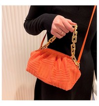 Towel fabric cloud bag for women 2022 fashion acrylic chains pouch women handbag brands thumb200
