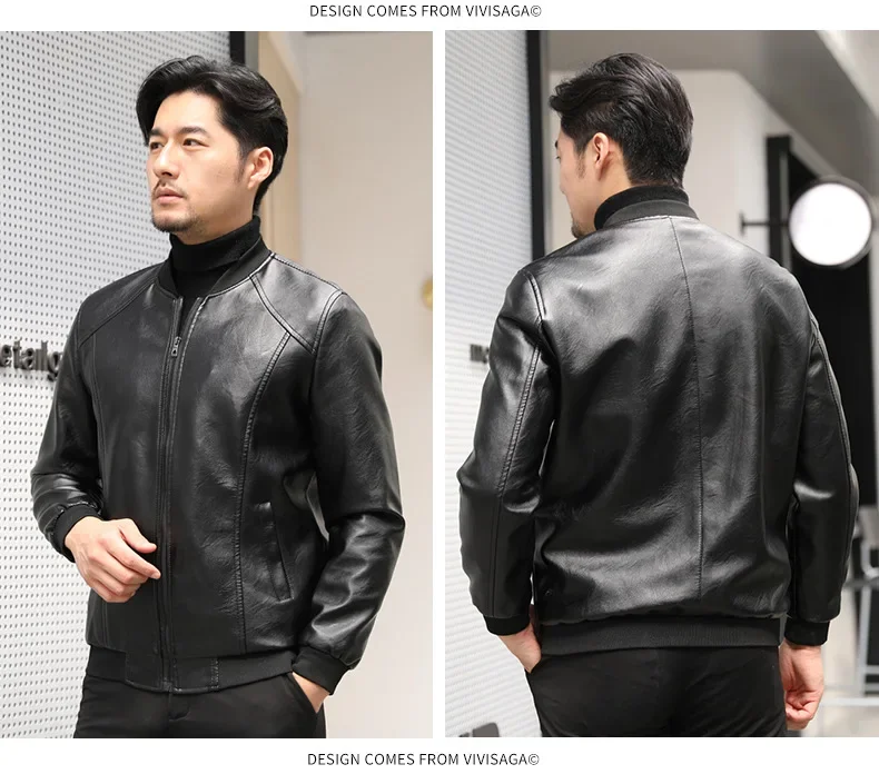  Men Winter outdoor Outwear Jacket Cotton Faux Fur Thick Leather Coat Ja... - $60.00