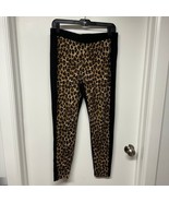 Chicos Womens Black Leopard Animal Print Pull On Legging Pants Size 1/Me... - $27.72