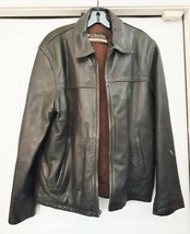 Columbia Heavy Pebbled Leather Jacket Coat Classic Vintage Black No Size... - $68.92