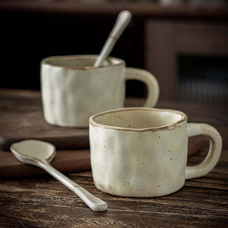 Handcrafted Retro Japanese Ceramic Mug for Coffee or Tea - $25.99