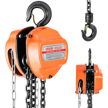 VEVOR Hand Chain Hoist 1 Ton 2200 lbs G80 10 ft Heavy Duty Pulley Orange - $39.99