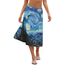 Woman&#39;s Starry Night Art All Over Print Skirt (Size S-2XL) - $26.00